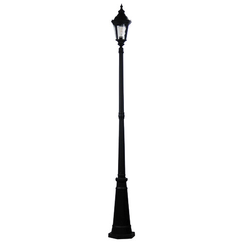 Black outdoor store light post